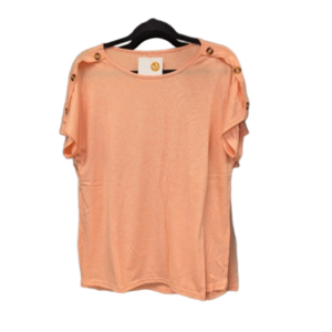Orange button accent blouse boutique